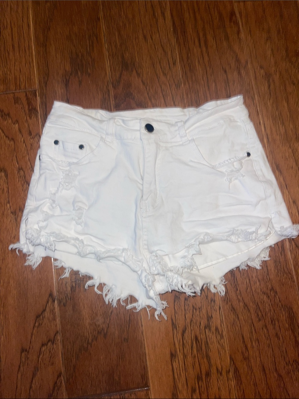 White Distressed Women’s Denim Shorts